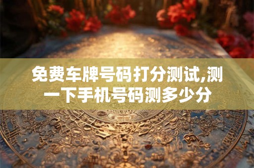 免费车牌号码打分测试,测一下手机号码测多少分