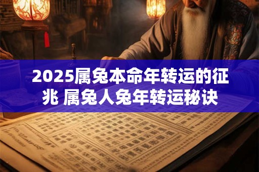 2025属兔本命年转运的征兆 属兔人兔年转运秘诀