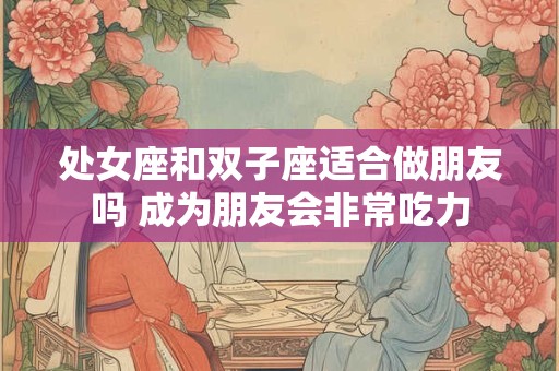 处女座和双子座适合做朋友吗 成为朋友会非常吃力