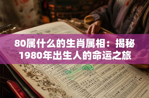 80属什么的生肖属相：揭秘1980年出生人的命运之旅