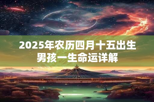 2025年农历四月十五出生男孩一生命运详解