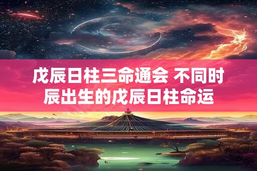 戊辰日柱三命通会 不同时辰出生的戊辰日柱命运