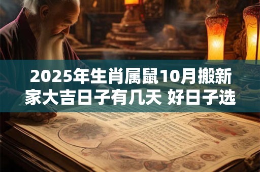 2025年生肖属鼠10月搬新家大吉日子有几天 好日子选择