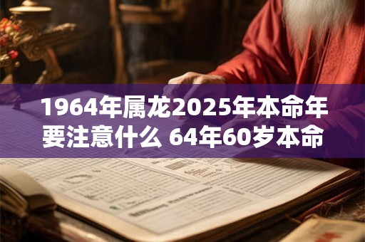 1964年属龙2025年本命年要注意什么 64年60岁本命年佩戴什么旺运