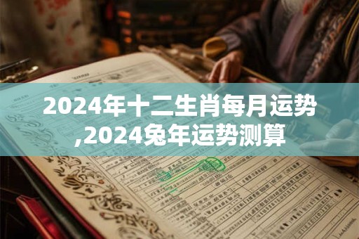 2024年十二生肖每月运势,2024兔年运势测算