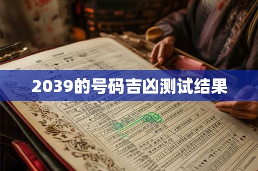 2039的号码吉凶测试结果