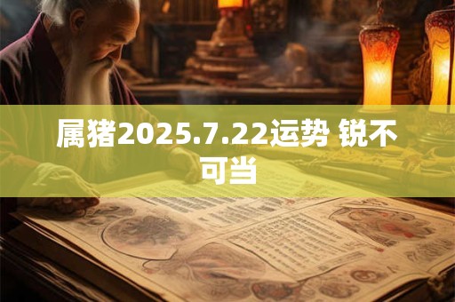 属猪2025.7.22运势 锐不可当