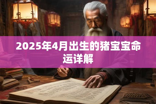 2025年4月出生的猪宝宝命运详解