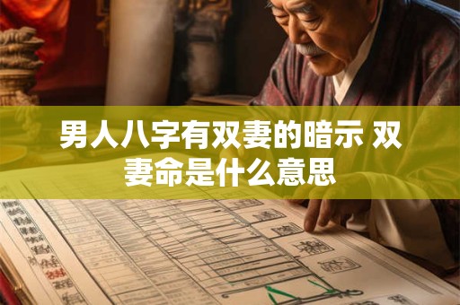 男人八字有双妻的暗示 双妻命是什么意思