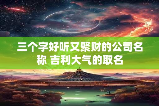 三个字好听又聚财的公司名称 吉利大气的取名