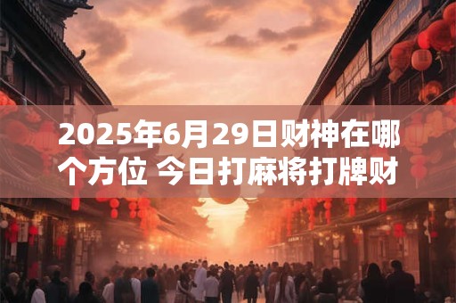 2025年6月29日财神在哪个方位 今日打麻将打牌财运方位