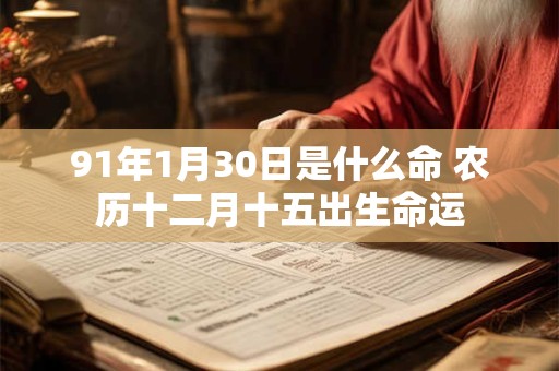 91年1月30日是什么命 农历十二月十五出生命运