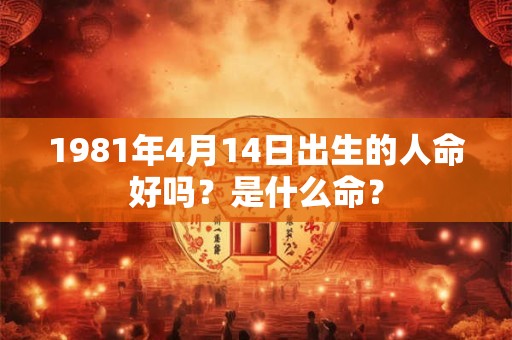 1981年4月14日出生的人命好吗？是什么命？
