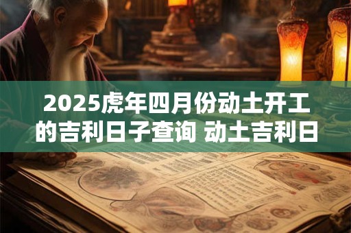 2025虎年四月份动土开工的吉利日子查询 动土吉利日子
