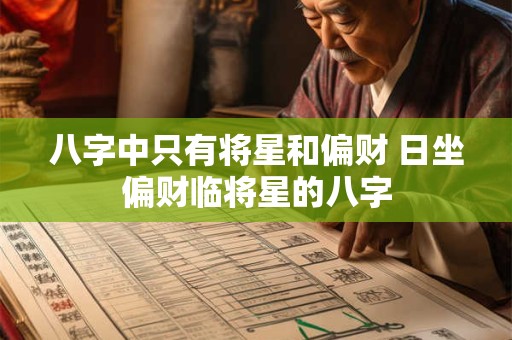八字中只有将星和偏财 日坐偏财临将星的八字