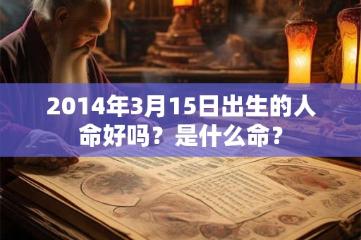 2014年3月15日出生的人命好吗？是什么命？