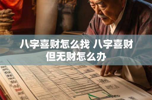 八字喜财怎么找 八字喜财但无财怎么办