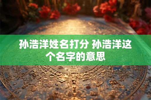 孙浩洋姓名打分 孙浩洋这个名字的意思