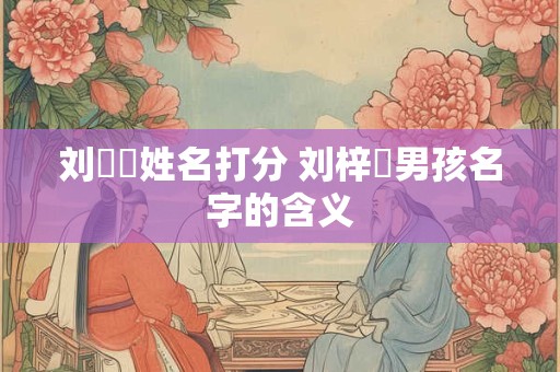 刘苪瑄姓名打分 刘梓瑄男孩名字的含义