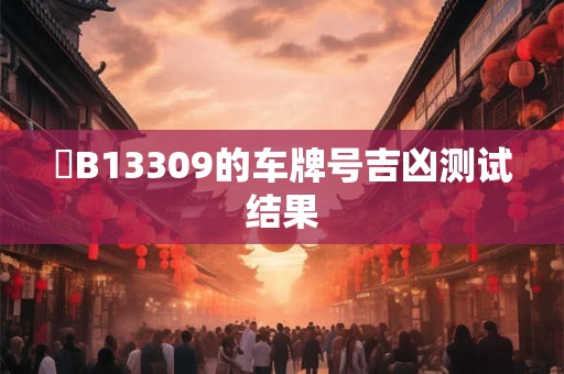 遼B13309的车牌号吉凶测试结果