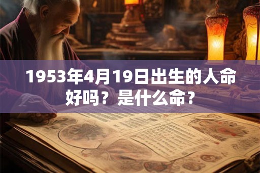 1953年4月19日出生的人命好吗？是什么命？