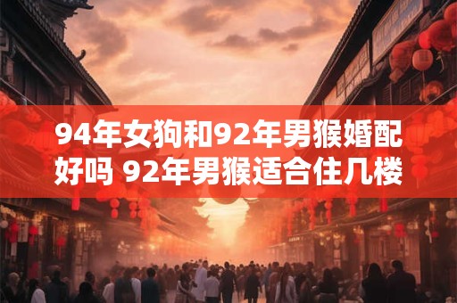 94年女狗和92年男猴婚配好吗 92年男猴适合住几楼