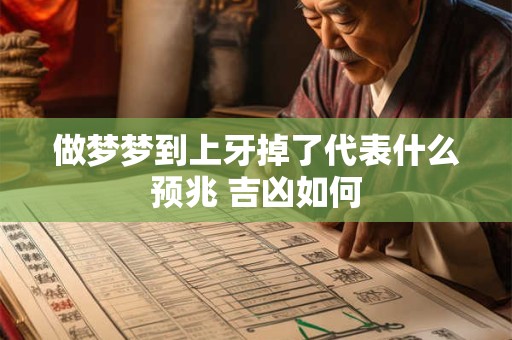 做梦梦到上牙掉了代表什么预兆 吉凶如何