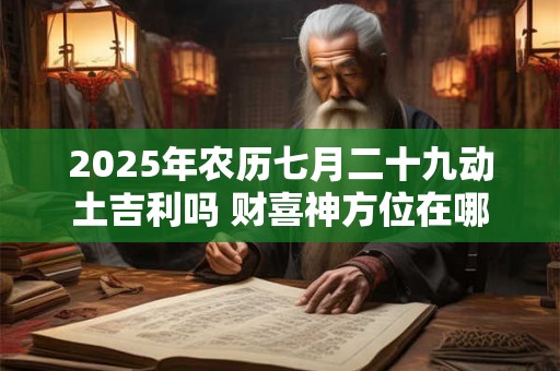 2025年农历七月二十九动土吉利吗 财喜神方位在哪
