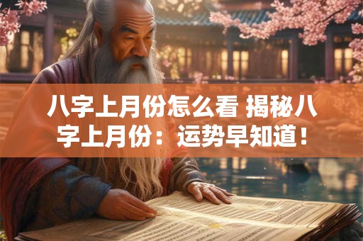 八字上月份怎么看 揭秘八字上月份:运势早知道! 八字上月份怎么看 揭秘八字上月份:运势早知道!