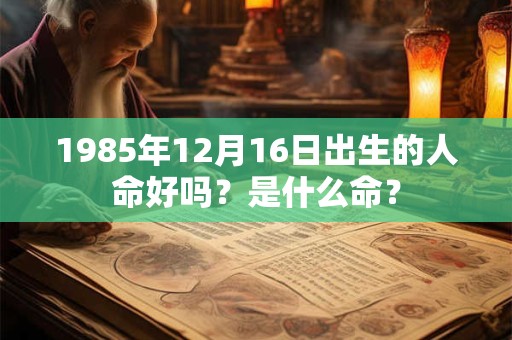 1985年12月16日出生的人命好吗？是什么命？
