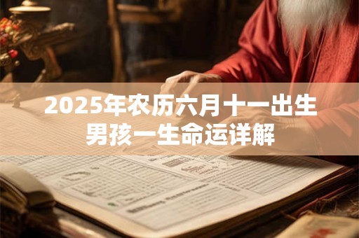 2025年农历六月十一出生男孩一生命运详解