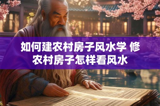 如何建农村房子风水学 修农村房子怎样看风水