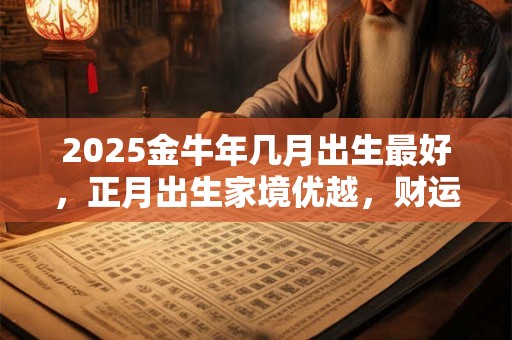 2025金牛年几月出生最好，正月出生家境优越，财运旺盛