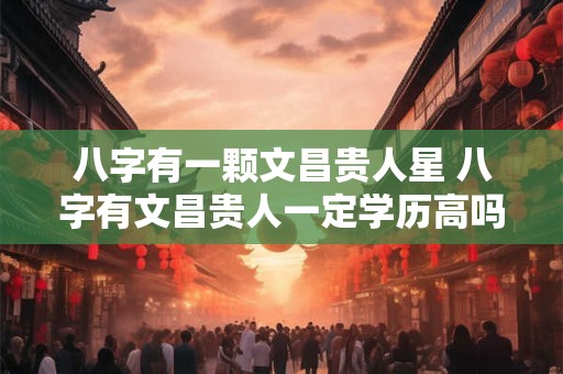 八字有一颗文昌贵人星 八字有文昌贵人一定学历高吗