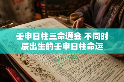 壬申日柱三命通会 不同时辰出生的壬申日柱命运