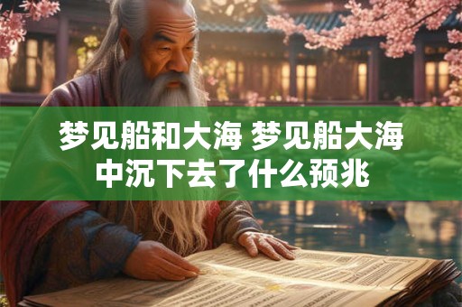 梦见船和大海 梦见船大海中沉下去了什么预兆