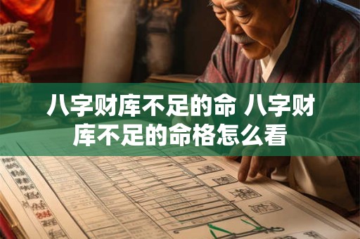 八字财库不足的命 八字财库不足的命格怎么看