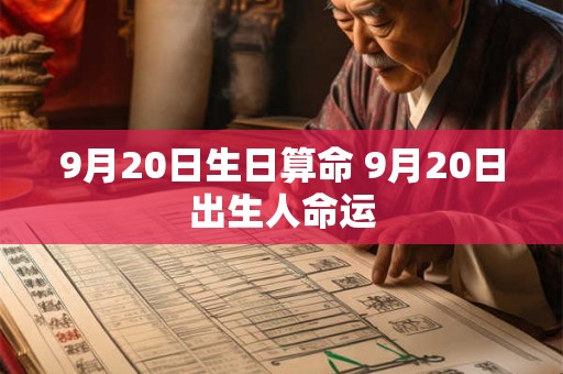 9月20日生日算命 9月20日出生人命运