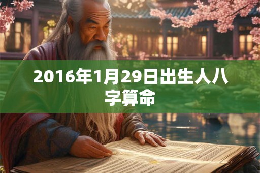 2016年1月29日出生人八字算命