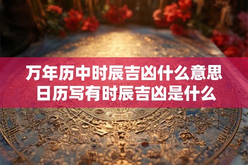 万年历中时辰吉凶什么意思 日历写有时辰吉凶是什么意思