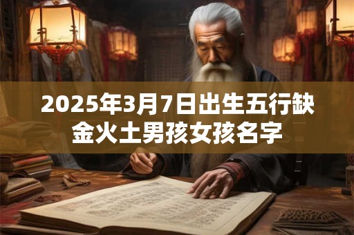 2025年3月7日出生五行缺金火土男孩女孩名字