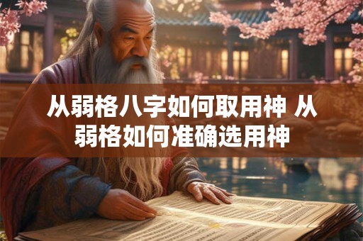 从弱格八字如何取用神 从弱格如何准确选用神