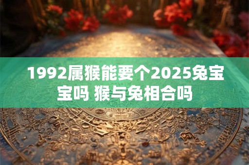 1992属猴能要个2025兔宝宝吗 猴与兔相合吗