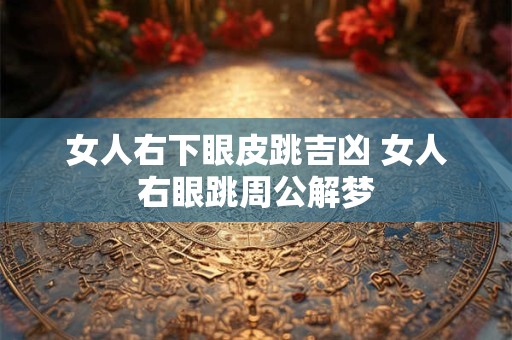 女人右下眼皮跳吉凶 女人右眼跳周公解梦