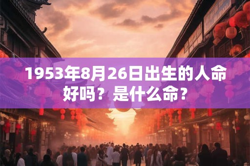1953年8月26日出生的人命好吗？是什么命？
