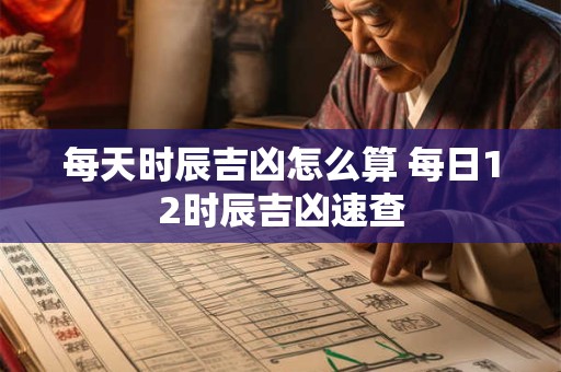 每天时辰吉凶怎么算 每日12时辰吉凶速查