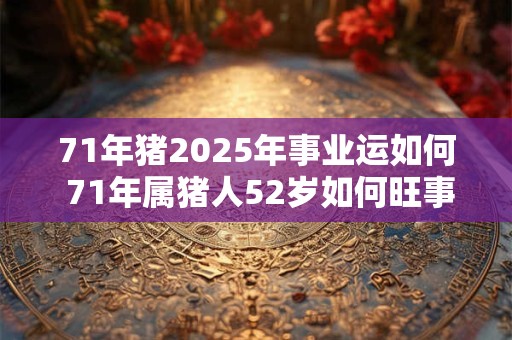 71年猪2025年事业运如何 71年属猪人52岁如何旺事业