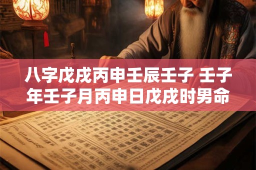 八字戊戌丙申壬辰壬子 壬子年壬子月丙申日戊戌时男命