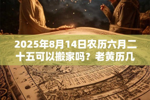 2025年8月14日农历六月二十五可以搬家吗？老黄历几点吉利