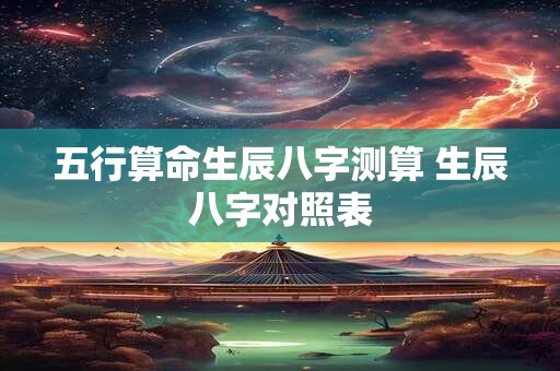 五行算命生辰八字测算 生辰八字对照表